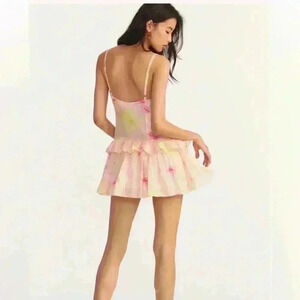 NWT LoveShackFancy Fabienne Mini Dress in Light Berry Tea Sz 4